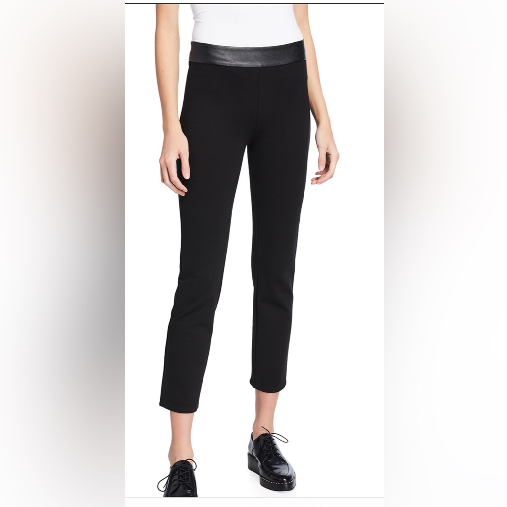 New Paige Camilla Ponte Pants With Faux-Vegan Leather Waist